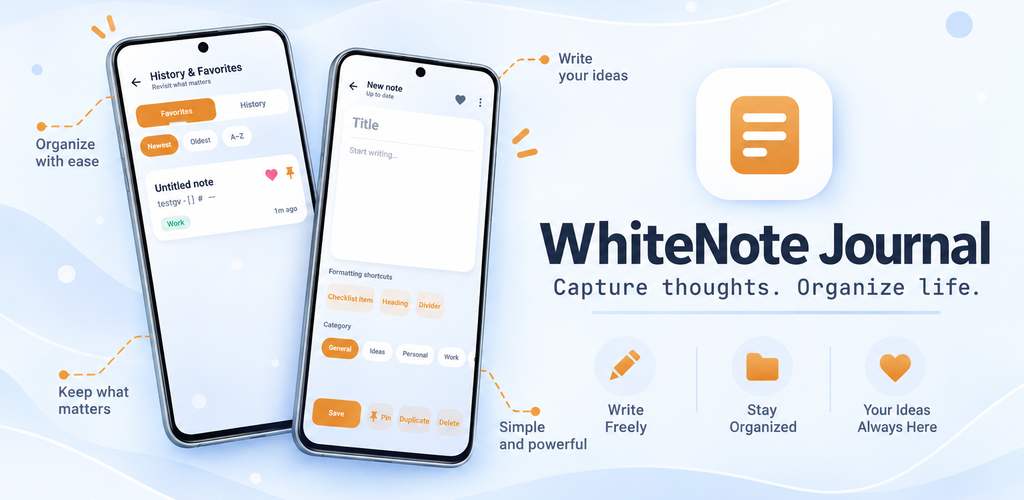 WhiteNote Journal promotional banner