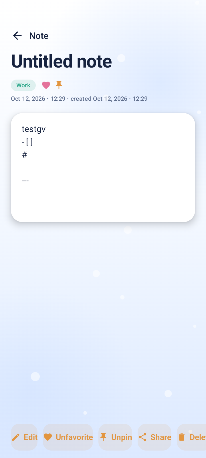 WhiteNote Journal note detail screen
